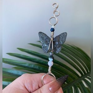 Smoke Ring - Labradorite Skull Butterfly